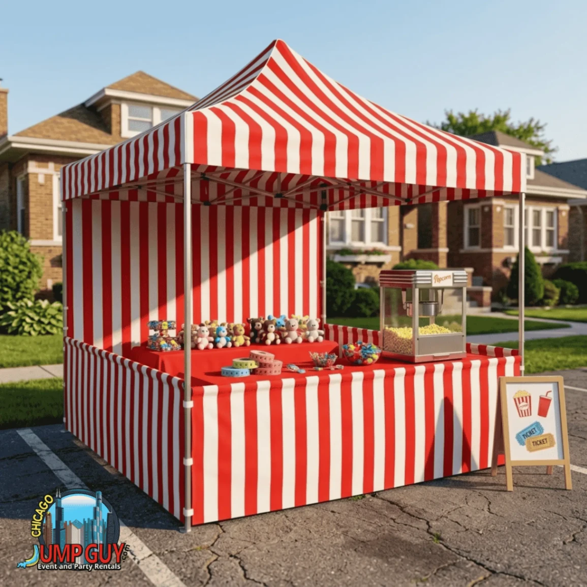 10x10 carnival tent booth rental for Long Grove IL events in ZIP code 60047