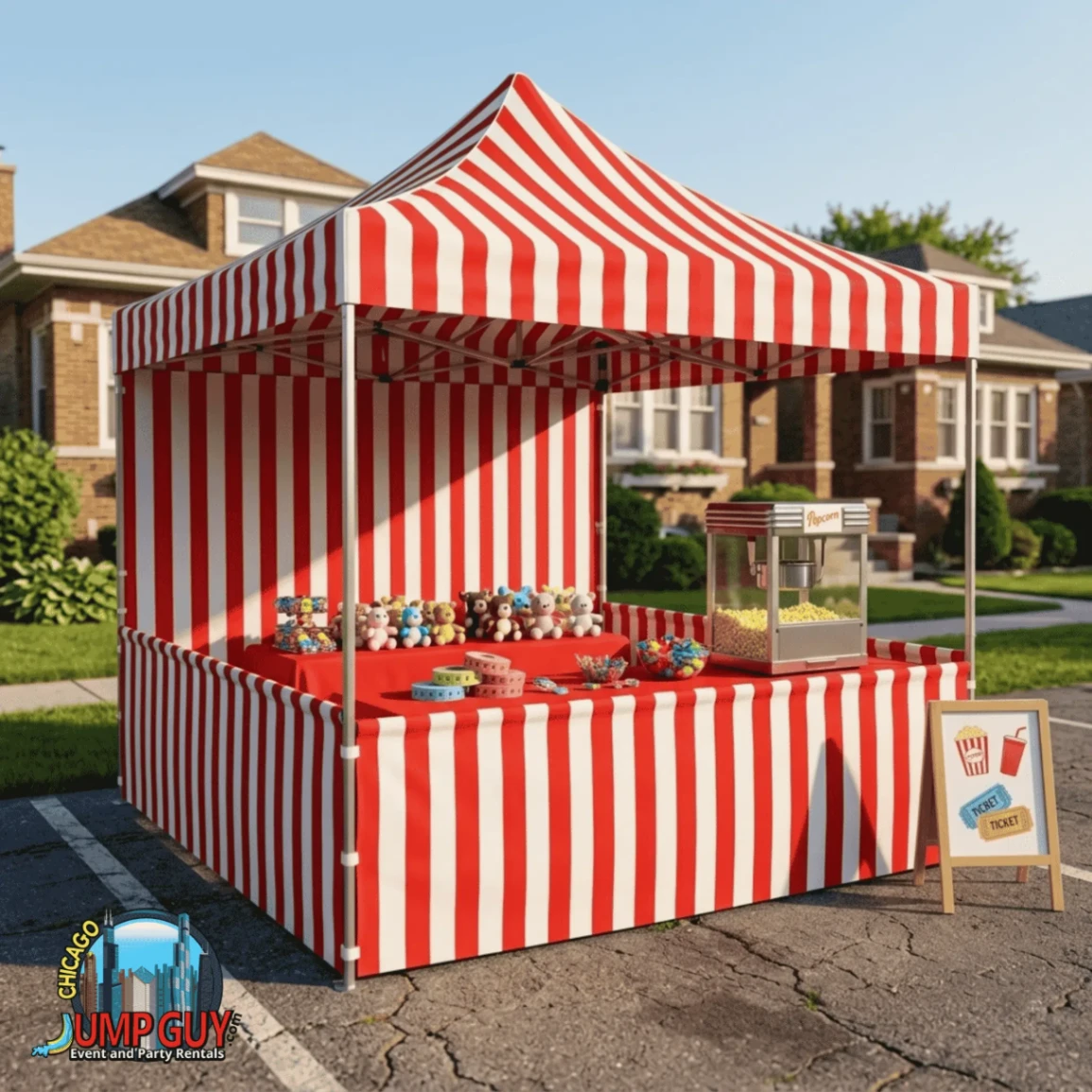 10x10 carnival tent booth rental for Long Grove IL events in ZIP code 60047