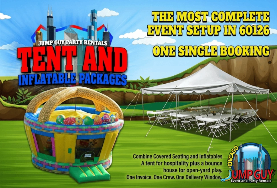 tent and inflatable package rental for Long Grove IL events in ZIP code 60047